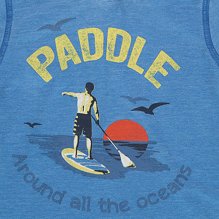 Tee-shirt manches courtes à capuche avec print "paddle" sur le devant 