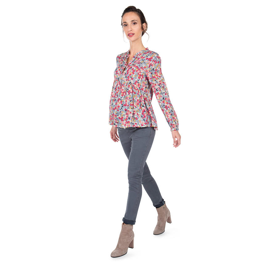 Pantalon de grossesse avec bandeau jersey intégré 