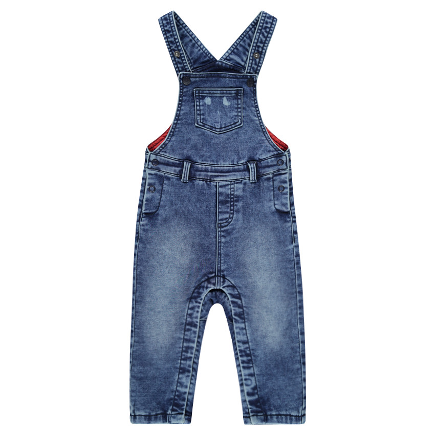 Saalopette longue en jeans effet used doublée jersey 