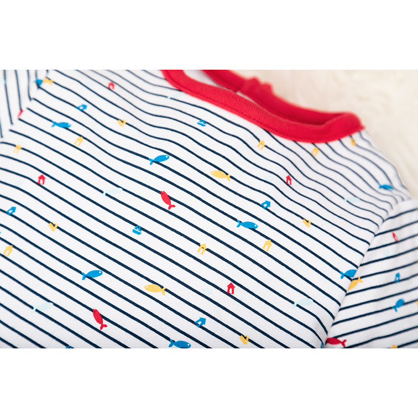 Lot de 2 dors-bien en jersey à rayures et bateaux printés 