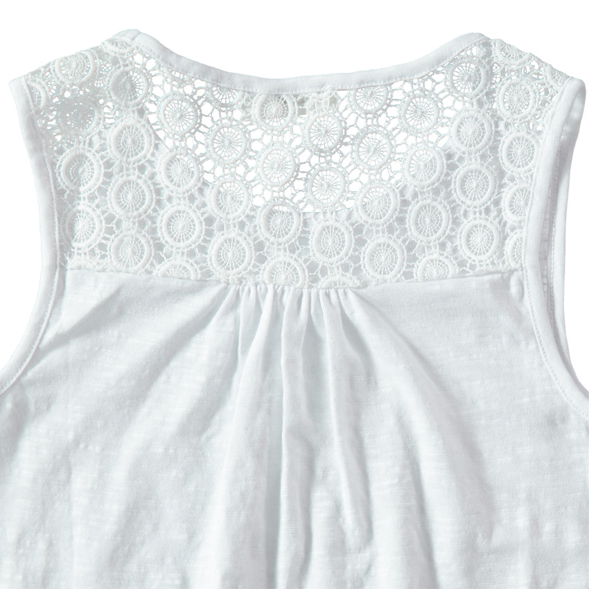 Junior - Débardeur en maille slub avec dentelle au dos 