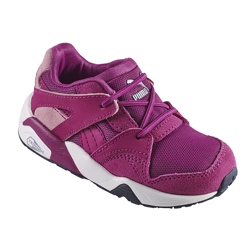 PUMA - Baskets basses coloris violet à lacets élastiqués  