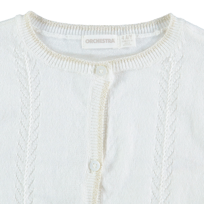 Gilet en tricot uni avec maille fantaisie 