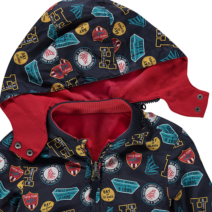 Coupe-vent réversible à capuche amovible 