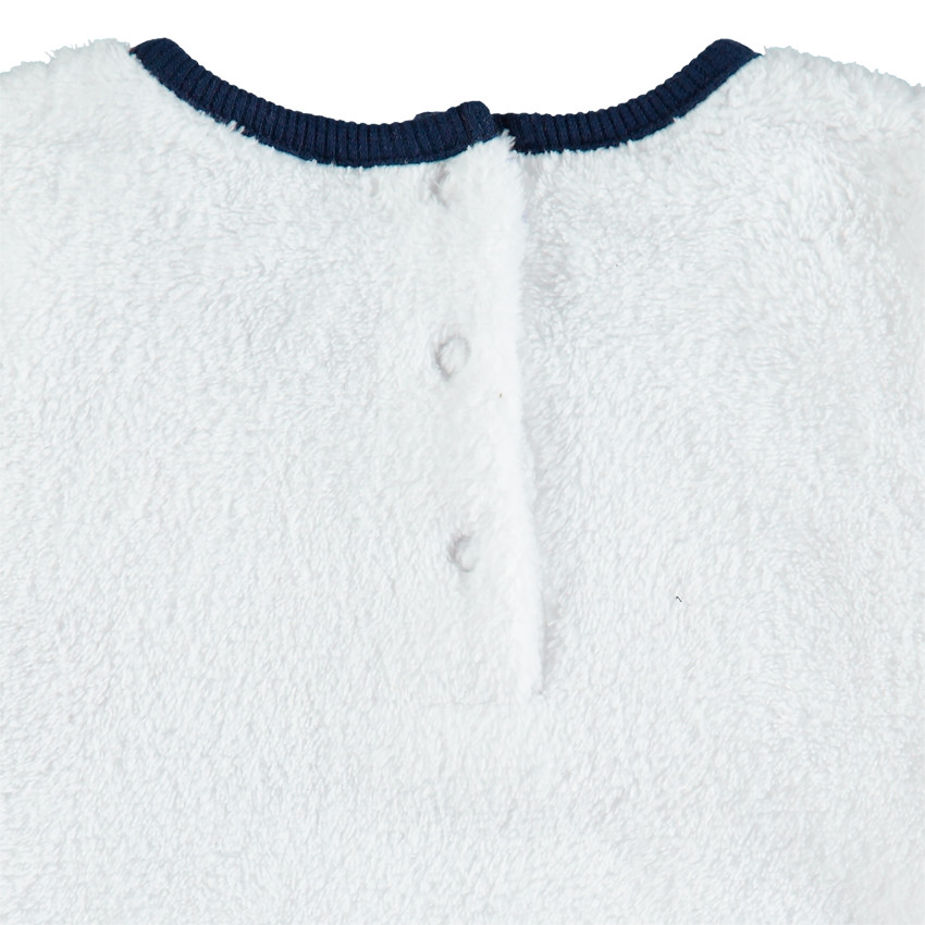 Pyjama en velours bicolore avec animal et étoiles brodées  