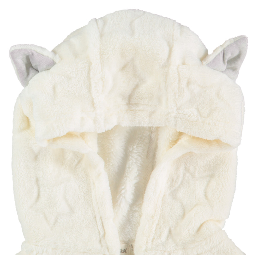 Gilet à capuche en sherpa avec motif en relief 