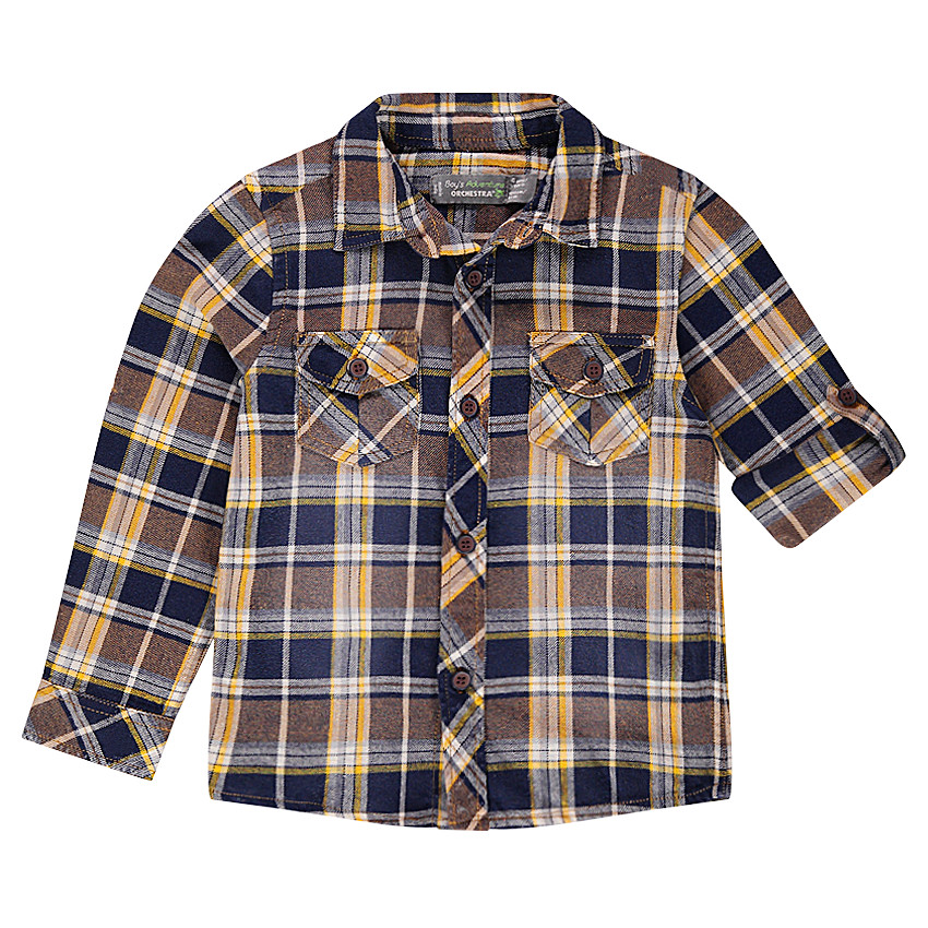 Chemise à carreaux avec manches rétractables 