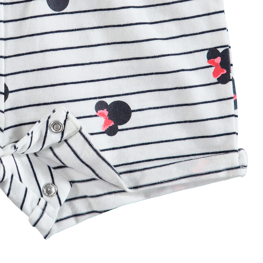 Combishort rayée avec print Minnie Disney 