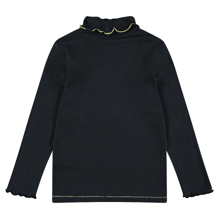 Sous-pull en jersey avec col roulé et coeur sequins magiques rose/doré 