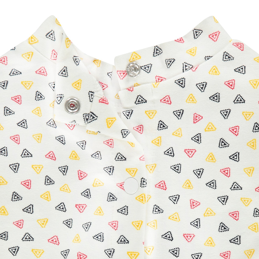 Tee-shirt manches longues avec motif fantaisie all-over et épaulettes 