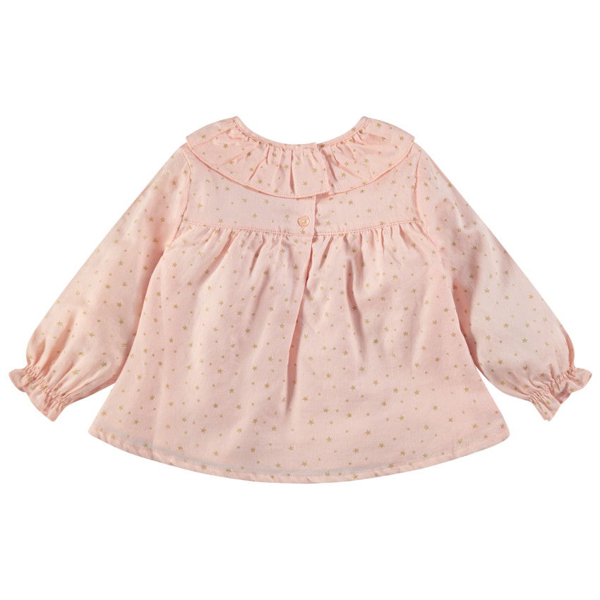 Tunique manches longues à étoiles dorées printées all-over 