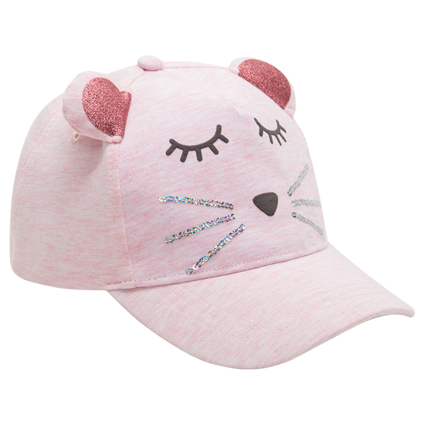 Casquette en jersey avec oreilles pailletées et sequins 