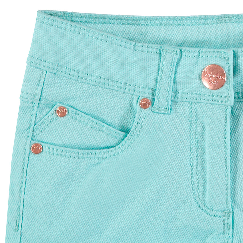 Short en coton fantaisie avec détails rose gold 