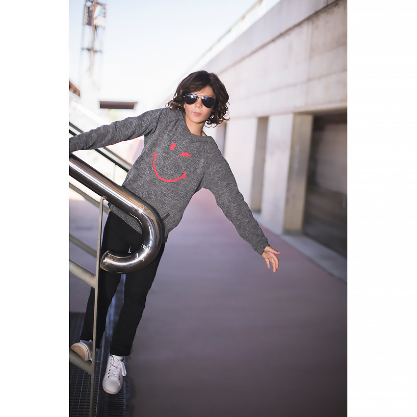 Junior - Pantalon en toile uni avec jeu de surpiqûres sur les jambes 