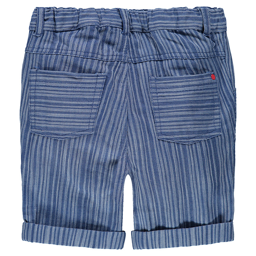 Bermuda à fines rayures en jacquard avec soleil printé 