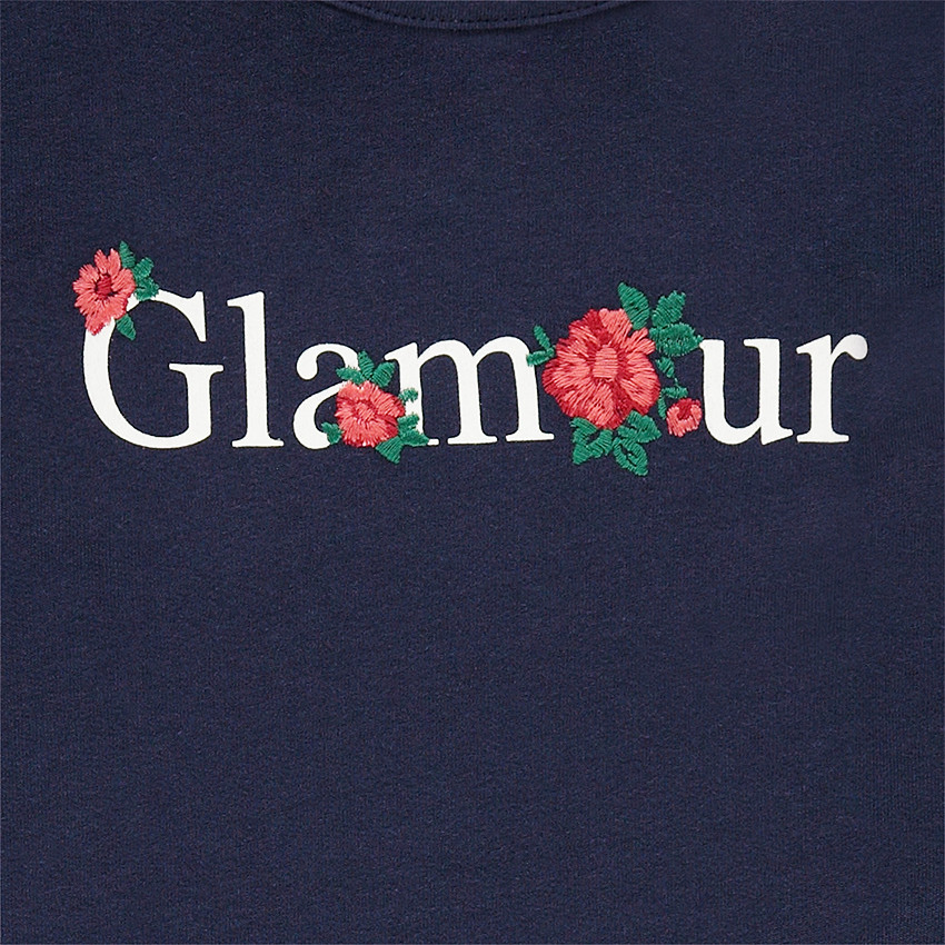 Junior - Robe en molleton fluide avec volants et fleurs brodées 