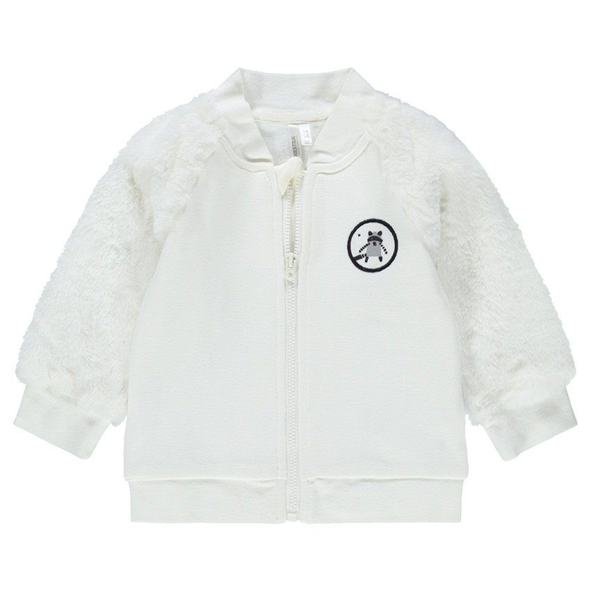 Gilet en molleton bi-matière avec manches en sherpa 