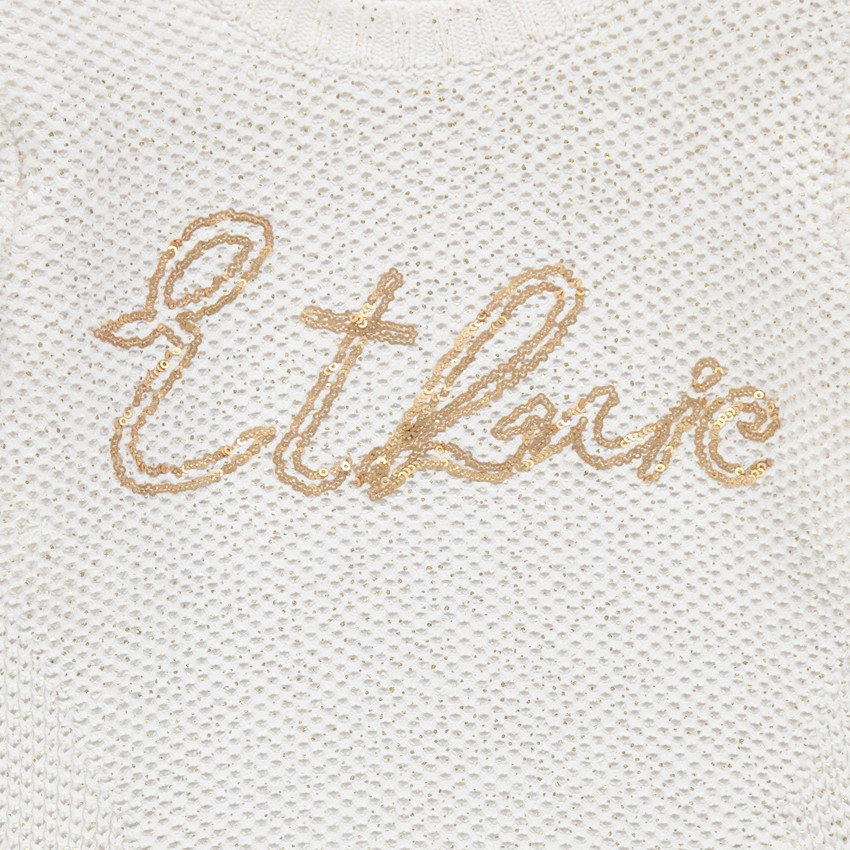 Junior - Pull en tricot pailleté avec sequins et zips fantaisie 