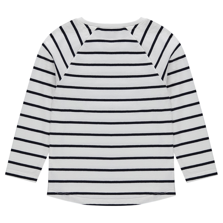 Tee-shirt manches longues rayé avec badges patchés 