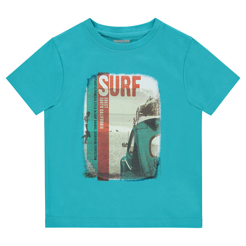 Tee-shirt manches courtes en jersey avec print fantaisie 