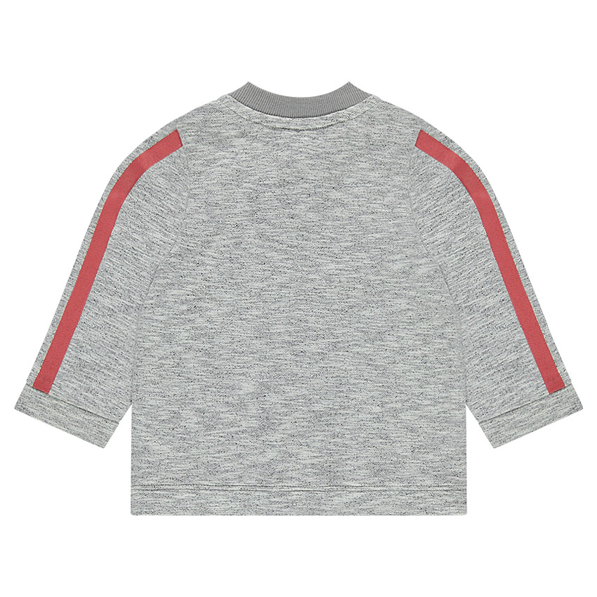 Gilet en molleton neps avec bandes printées et ouverture zippée 