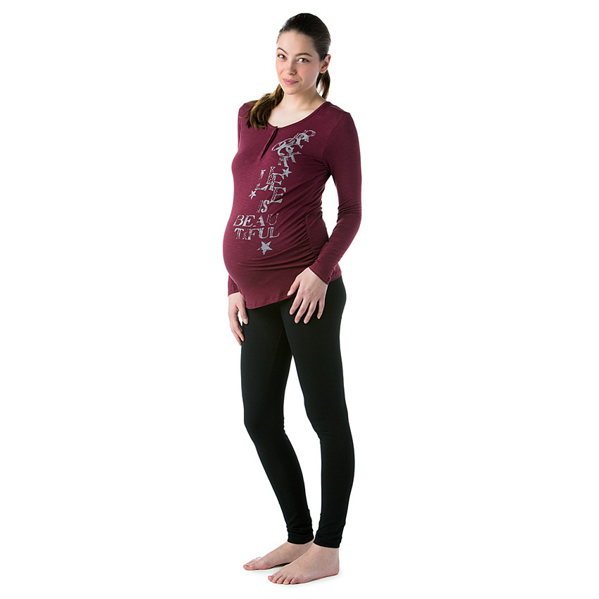 Legging de grossesse noir avec bandeau haut 