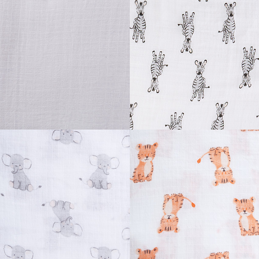 Lot de 4 maxi-langes aden by aden+anais® - Safari Babies 