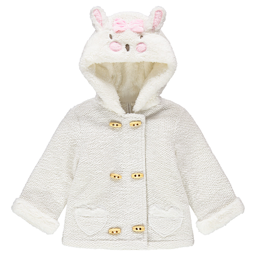 Veste à capuche en molleton fantaisie avec oreilles de lapin en relief 