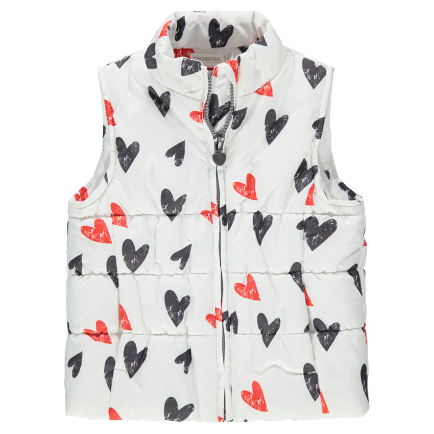 Junior - Doudoune sans manches à coeurs all-over 