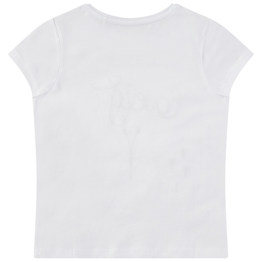 T-shirt manches courtes uni avec papillon à sequins 