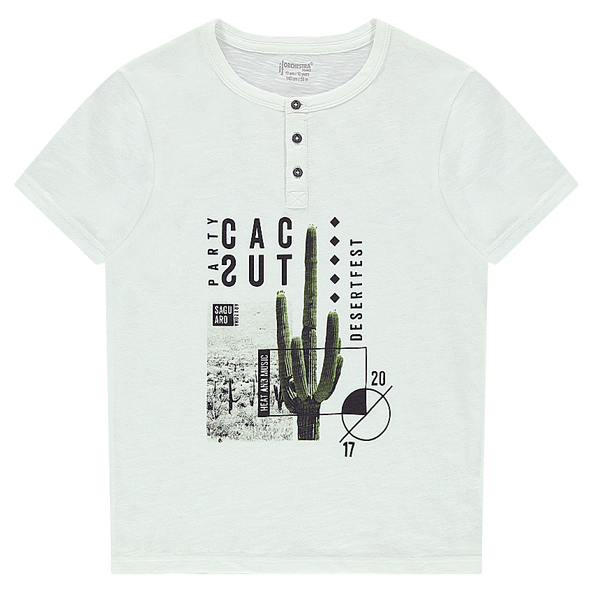 Tee-shirt manches courtes en jersey avec cactus printé 