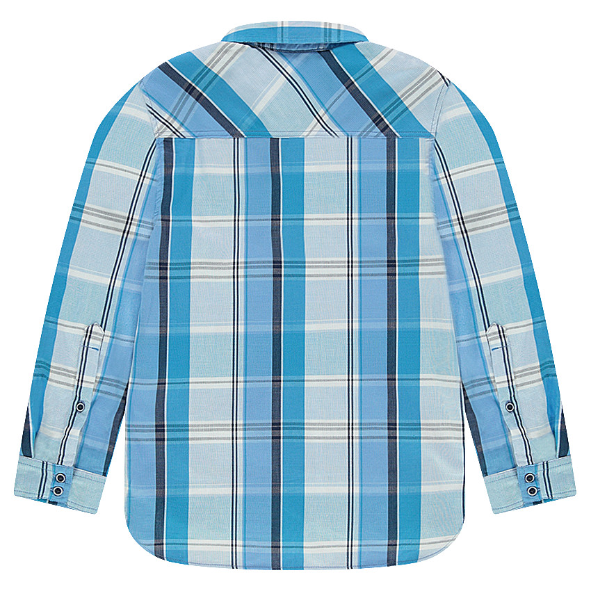 Junior - Chemise manches longues à carreaux et texte printé 