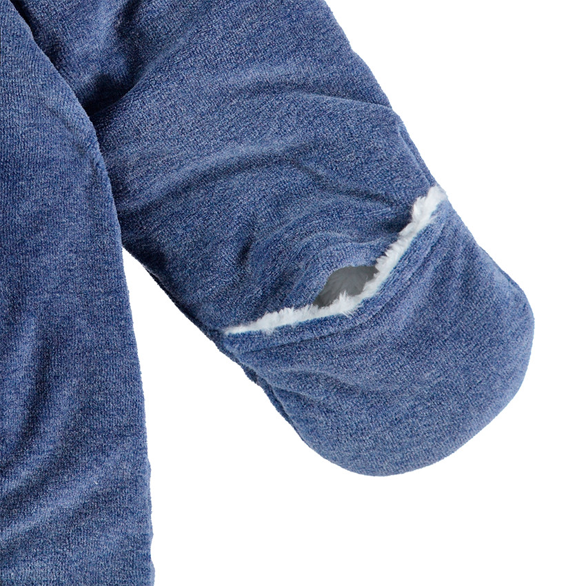 Combi-pilote en velours chiné avec doublure en sherpa 