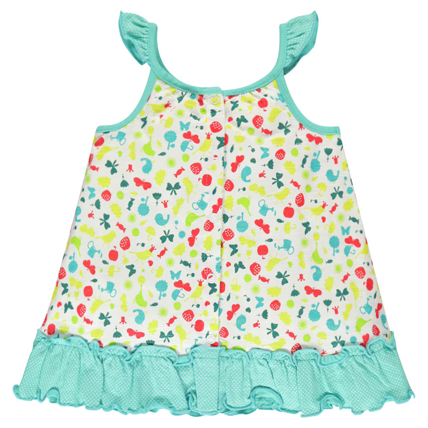 Robe naissance imprimée à volants 