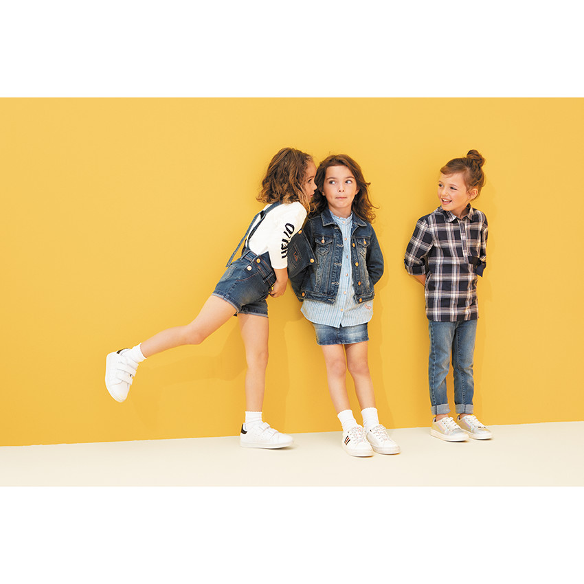 Tee-shirt manches longues en jersey avec coeur printé et badge en bouclette 