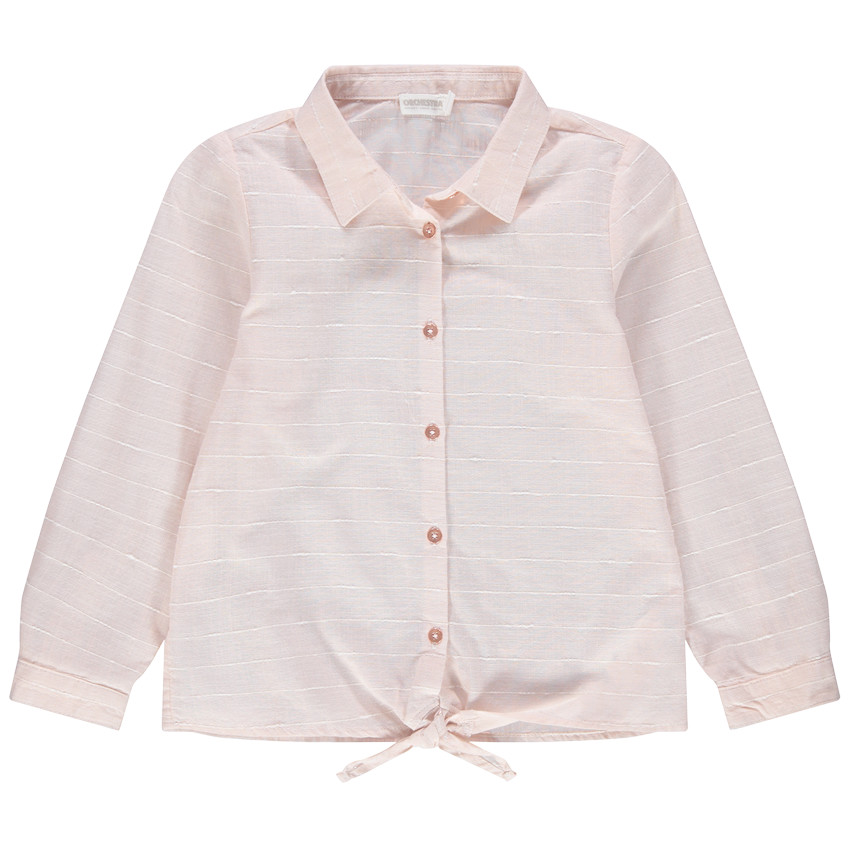 Chemise à rayures ton sur ton et liens à nouer 