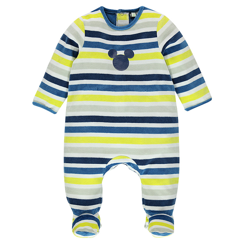 Dors-bien en velours rayé Disney print serti Mickey 