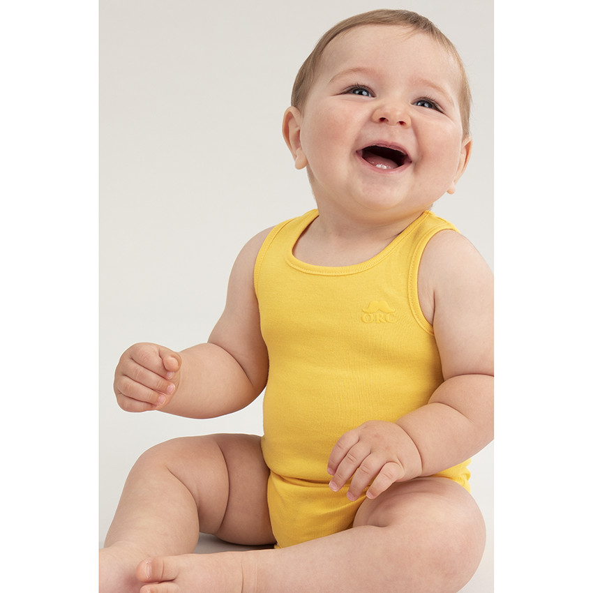 Lot de 3 bodies sans manches avec logo moustache printé 