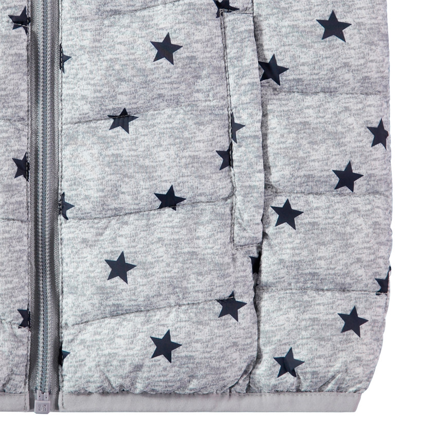 Doudoune light* imperméable à capuche avec sac de rangement à message printé 