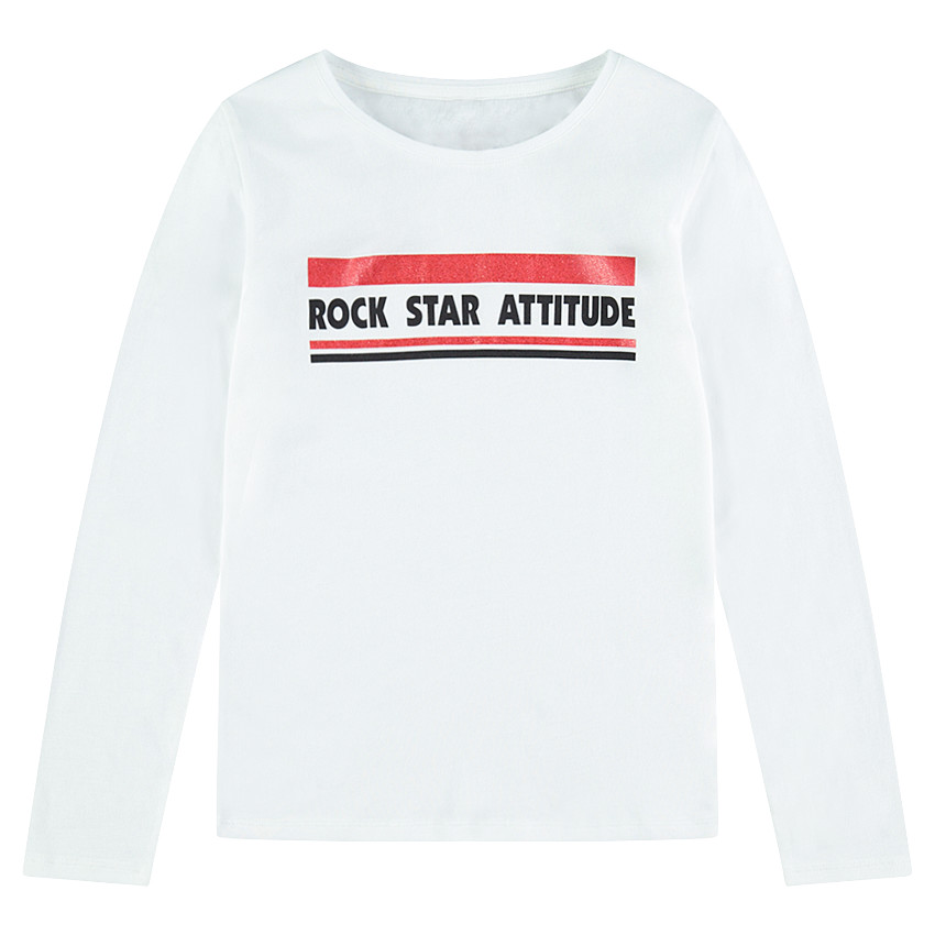 Junior - Tee-shirt manches longues en jersey avec message printé 