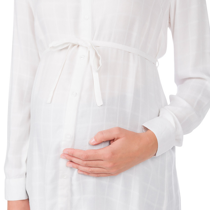 Chemise manches longues de grossesse et d'allaitement avec liens 