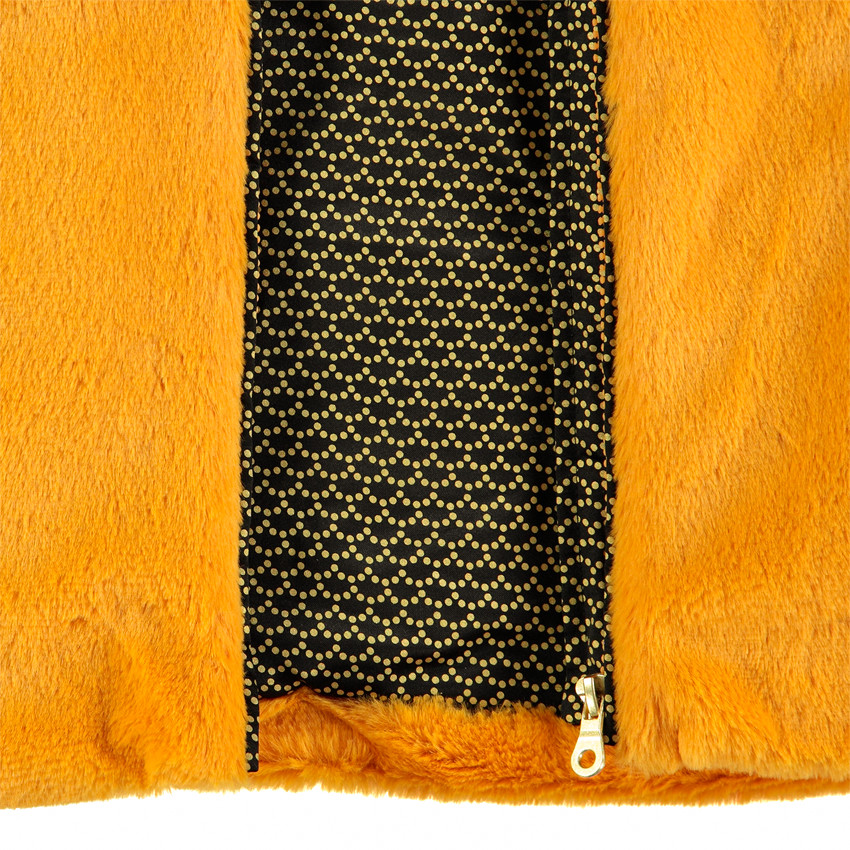 Junior - Blouson en fausse fourrure avec doublure en satin imprimé 