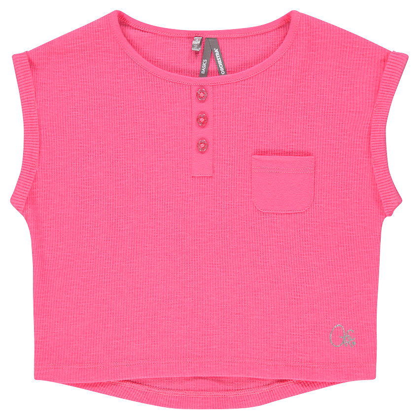 Tee-shirt court manches courtes côtelé 