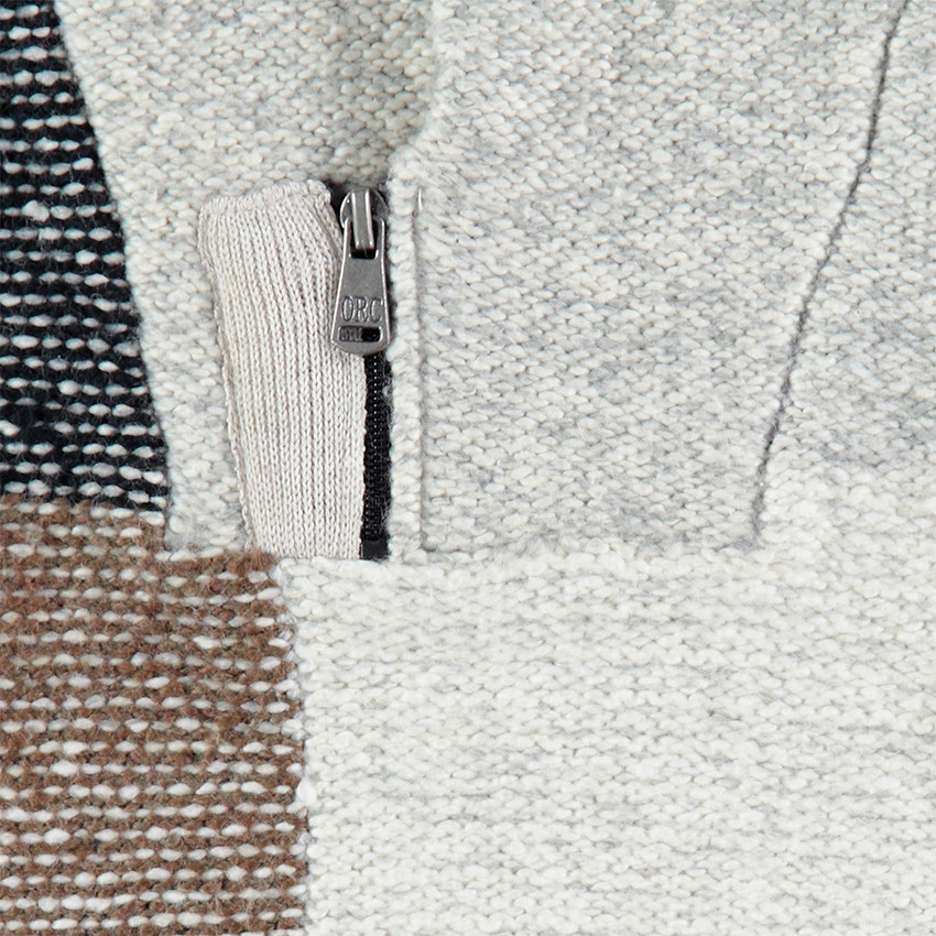 Pull en maille à carreaux en jacquard avec col zippé 