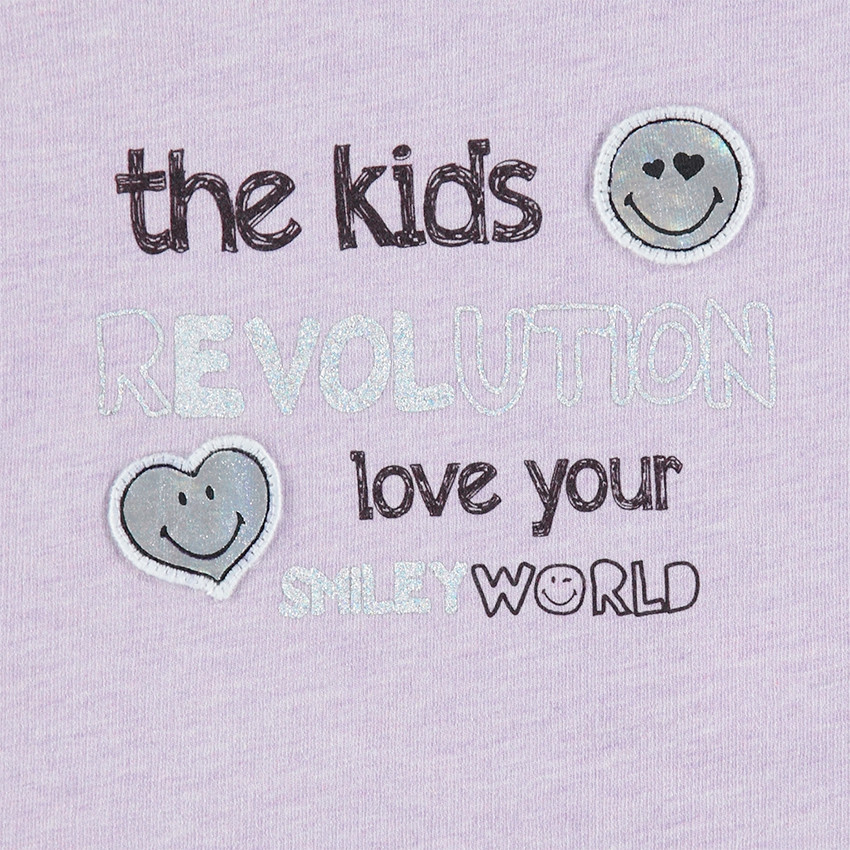 Tee-shirt manches courtes 2 en 1 avec badges Smiley 