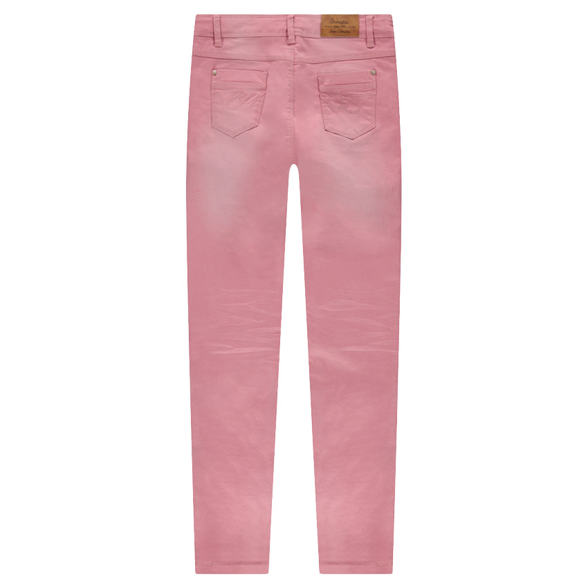 Junior - Pantalon en twill effet used et crinkle coupe slim 