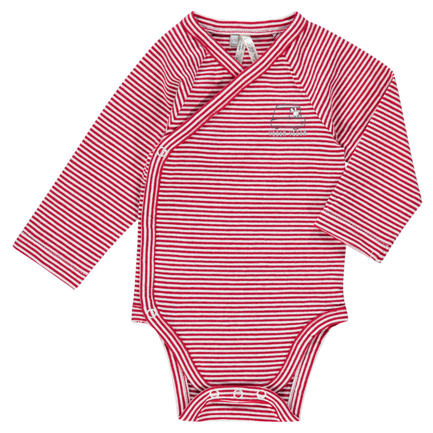 Lot de 3 bodies manches longues en jersey rayé/uni/imprimé 