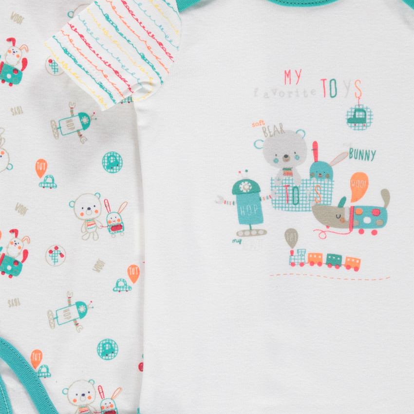 Lot de 5 bodies manches courtes en jersey 