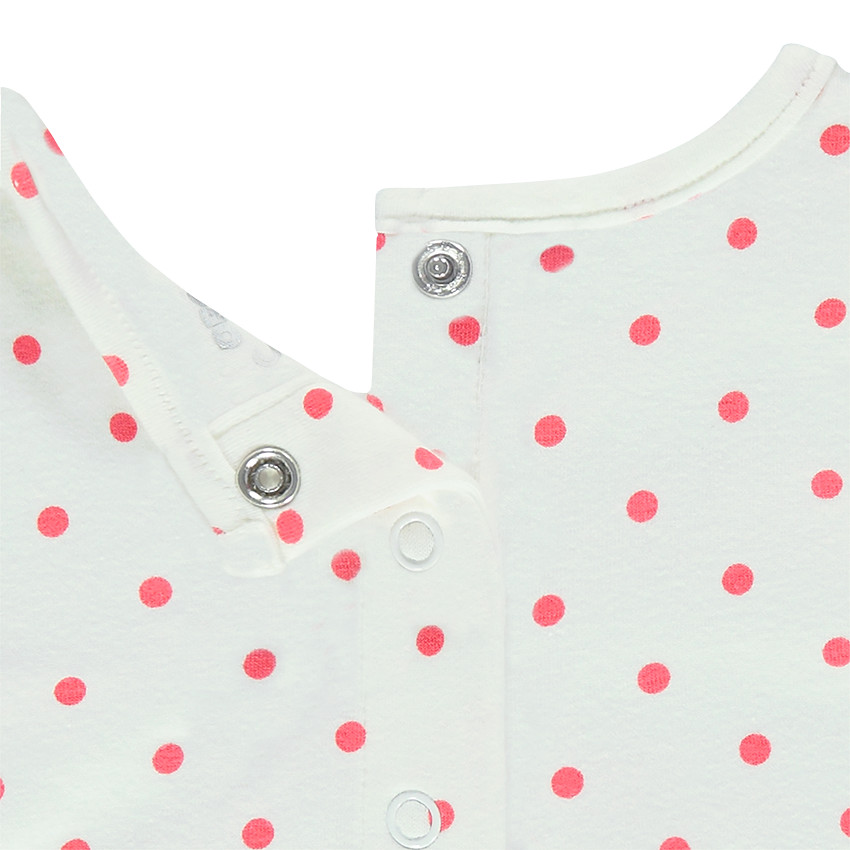 Tee-shirt manches courtes avec pois all-over et motif printé sur le devant 