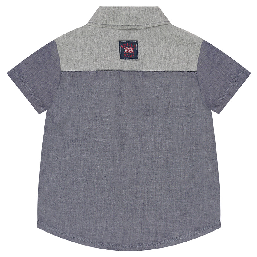 Chemise manches courtes avec poche et badges ©Smiley 